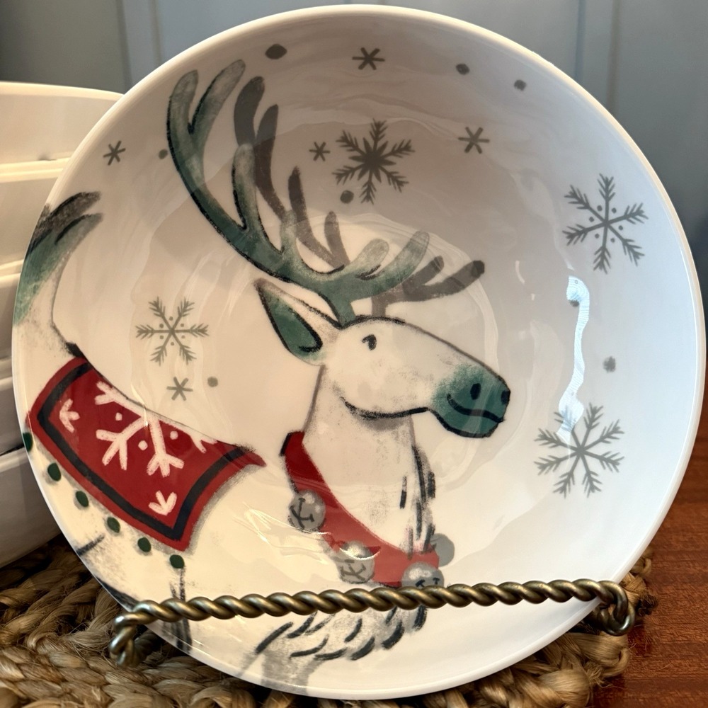 Wondershop at Target Christmas Reindeer Cereal Bowls – Set of 10 – 7" – EUC